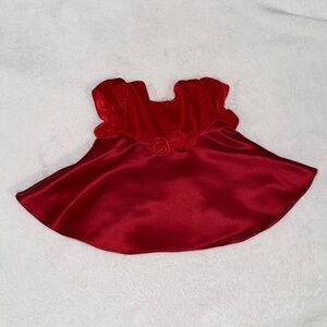 Vintage George girls preemie red velvet dress